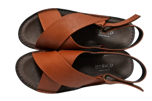 【インコルジェ 88691 オレンジ】ナチュラルクロスフラットサンダル