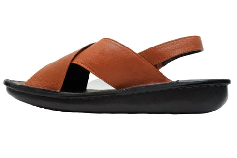 【インコルジェ 88691 オレンジ】ナチュラルクロスフラットサンダル