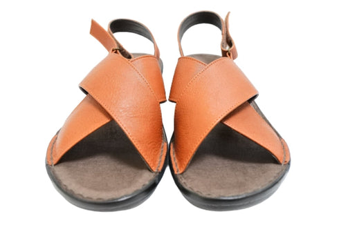【インコルジェ 88691 オレンジ】ナチュラルクロスフラットサンダル