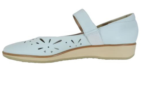 【…AShiOtO A1525 ブルー】超軽量 牛革ベルトパンチングシューズ