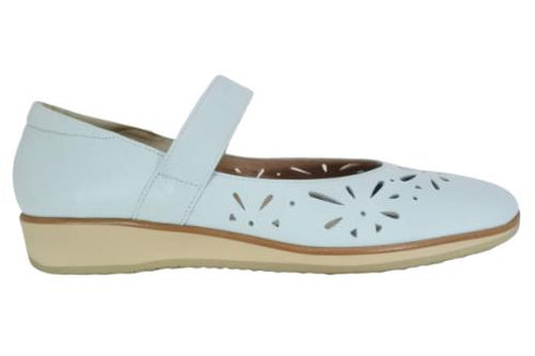 【…AShiOtO A1525 ブルー】超軽量 牛革ベルトパンチングシューズ