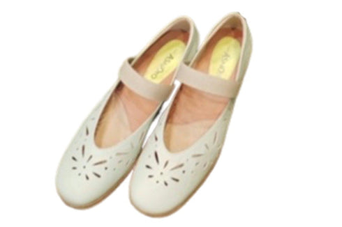 【…AShiOtO A1525 ミント】超軽量 牛革ベルトパンチングシューズ