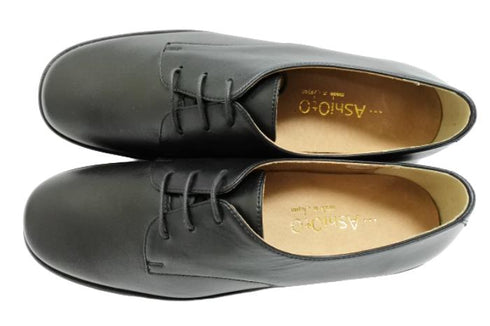 【…AShiOtO A1536 ブラック】超軽量国産牛革マニッシュシューズ