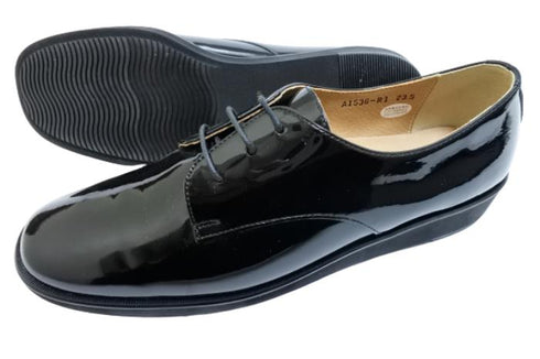 【…AShiOtO A1536 ブラックエナメル】超軽量国産牛革マニッシュシューズ モデルサイズ