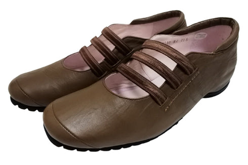 【…AShiOtO A1540 ダークブラウン】本革超軽量ゴムストラップシューズ