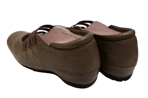 【…AShiOtO A1540 ダークブラウン】本革超軽量ゴムストラップシューズ