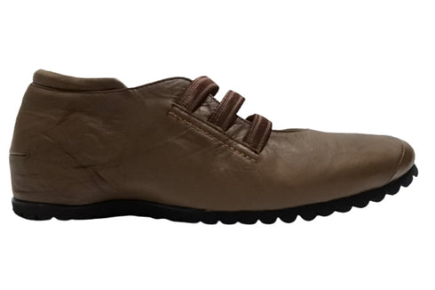 【…AShiOtO A1540 ダークブラウン】本革超軽量ゴムストラップシューズ