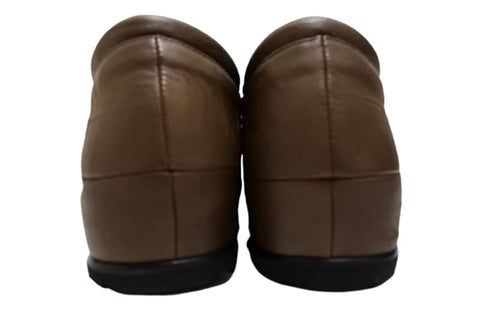 【…AShiOtO A1540 ダークブラウン】本革超軽量ゴムストラップシューズ