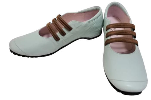【…AShiOtO A1540 ライトブルー】本革超軽量ゴムストラップシューズ