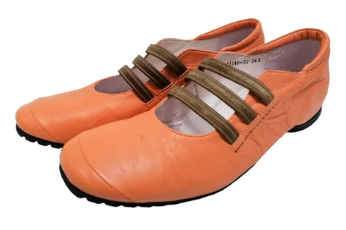 【…AShiOtO A1540 ライトレッド】本革超軽量ゴムストラップシューズ