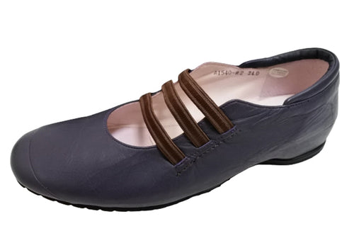 【…AShiOtO A1540 パープル】本革超軽量ゴムストラップシューズ