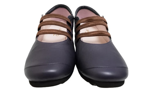 【…AShiOtO A1540 パープル】本革超軽量ゴムストラップシューズ