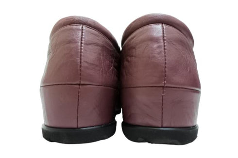 【…AShiOtO A1540 ワイン】本革超軽量ゴムストラップシューズ