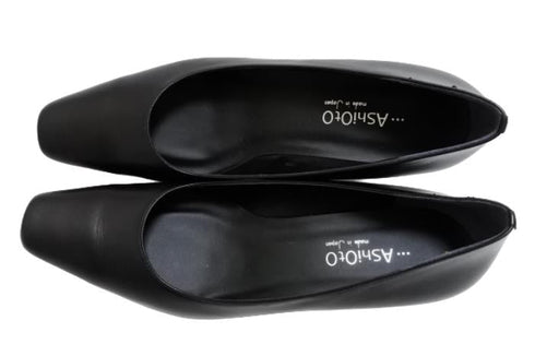 【…AShiOtO A2500 ブラック】超軽量国産レザーパンプス