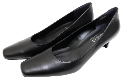 【…AShiOtO A2500 ブラック】超軽量国産レザーパンプス