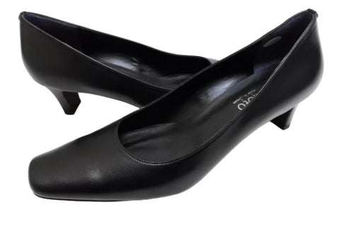 【…AShiOtO A2500 ブラック】超軽量国産レザーパンプス