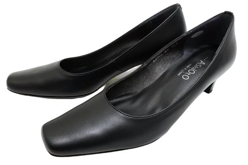 【…AShiOtO A2501 ブラック】仕事履きに最適!超軽量国産らくちんレザーパンプス