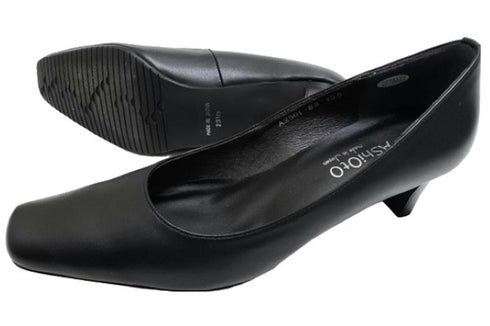 【…AShiOtO A2501 ブラック】仕事履きに最適!超軽量国産らくちんレザーパンプス