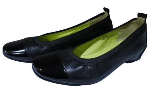 【…AShiOtO A3221 ブラック】バレーシューズ風インヒールパンプス