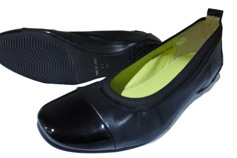 【…AShiOtO A3221 ブラック】バレーシューズ風インヒールパンプス