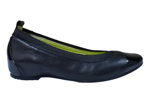 【…AShiOtO A3221 ブラック】バレーシューズ風インヒールパンプス