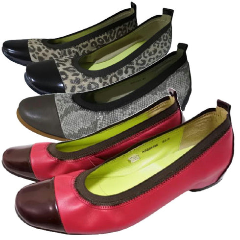 【…AShiOtO A3221 ブラウン】バレーシューズ風インヒールパンプス