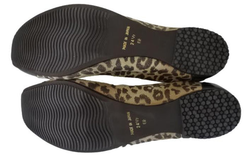 【…AShiOtO A3221 ヒョウ】バレーシューズ風インヒールパンプス