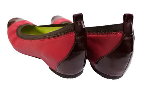 【…AShiOtO A3221 レッドエナメル】バレーシューズ風インヒールパンプス