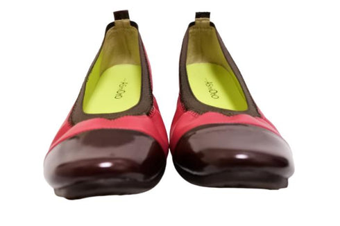 【…AShiOtO A3221 レッドエナメル】バレーシューズ風インヒールパンプス