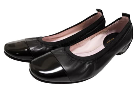 【…AShiOtO A3233 ブラックエナメル】超軽量 約110g 牛革ボロネーゼバレエパンプス