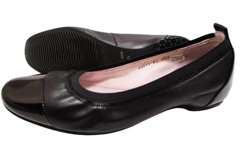 【…AShiOtO A3233 ブラックエナメル】超軽量 約110g 牛革ボロネーゼバレエパンプス