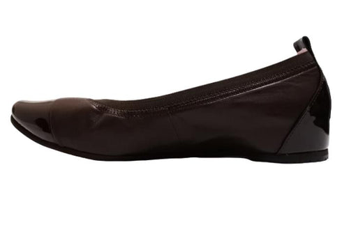 【…AShiOtO A3233 ダークブラウンエナメル】超軽量 牛革ボロネーゼバレエパンプス