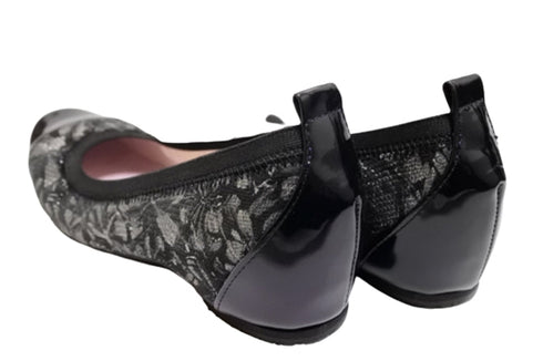 【…AShiOtO A3233 ネイビーエナメル】超軽量 約110g 牛革ボロネーゼバレエパンプス