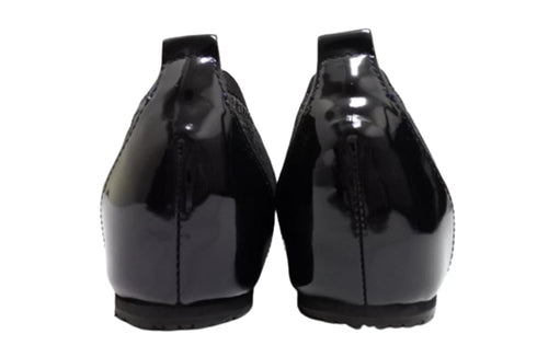 【…AShiOtO A3233 ネイビーエナメル】超軽量 約110g 牛革ボロネーゼバレエパンプス