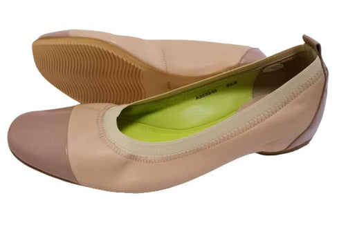 【…AShiOtO A3233 ピンクエナメル】超軽量 約110g 牛革ボロネーゼバレエパンプス