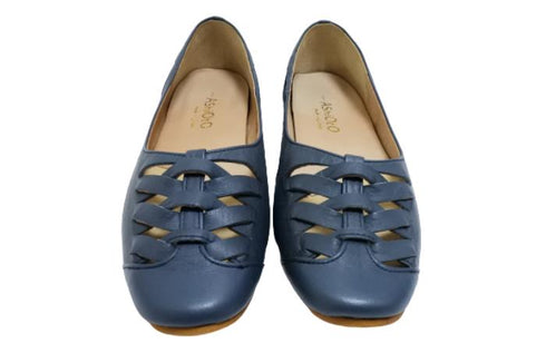 【…AShiOtO A3245 ネイビー】超軽量 通気性抜群の牛革メッシュシューズ