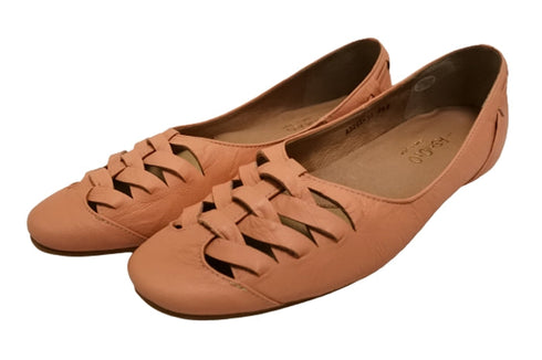 【…AShiOtO A3245 オレンジ】超軽量 通気性抜群の牛革メッシュシューズ