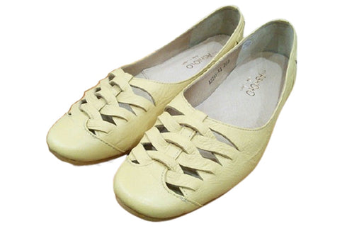 【…AShiOtO A3245 イエロー】超軽量 通気性抜群の牛革メッシュシューズ