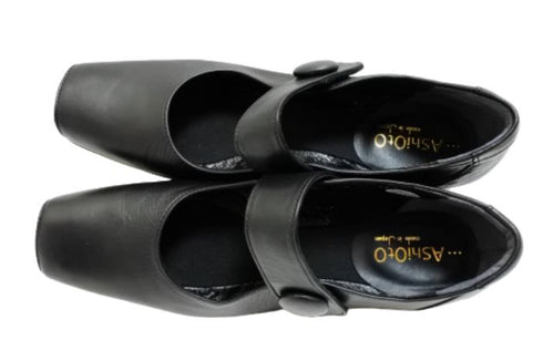 【…AShiOtO A3300 ブラック】超軽量 本革ストラップシューズ