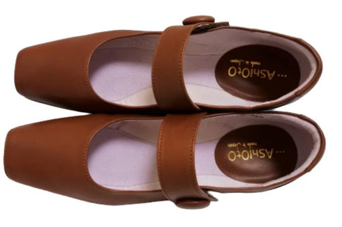 【…AShiOtO A3300 ダークオレンジ】超軽量 本革ストラップシューズ