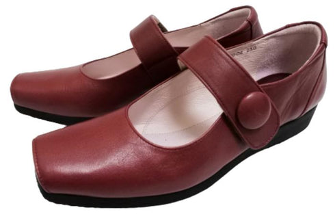 【…AShiOtO A3300 ダークレッド】超軽量 本革ストラップシューズ