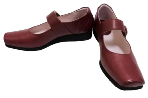 【…AShiOtO A3300 ダークレッド】超軽量 本革ストラップシューズ