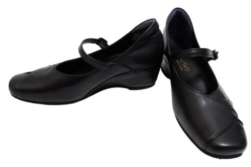 【…AShiOtO A3405 ブラック】超軽量 本革パンプス