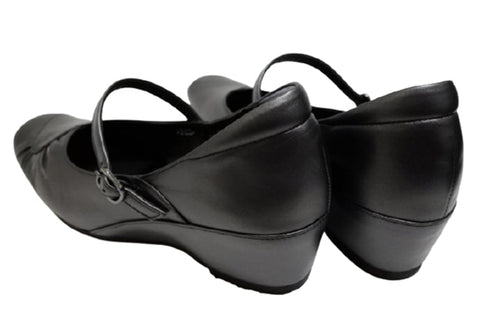 【…AShiOtO A3405 ブラックメタル】超軽量 本革パンプス