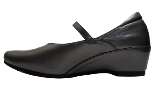 【…AShiOtO A3405 ブラックメタル】超軽量 本革パンプス