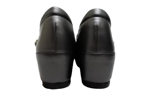 【…AShiOtO A3405 ブラックメタル】超軽量 本革パンプス