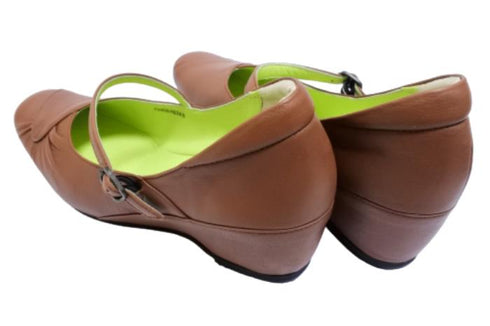 【…AShiOtO A3405 ブラウン】超軽量 本革パンプス