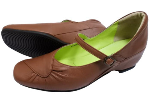 【…AShiOtO A3405 ブラウン】超軽量 本革パンプス