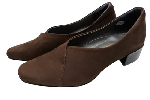 【…AShiOtO A3702 ダークブラウンヌバック】超軽量 国産レザーパンプス