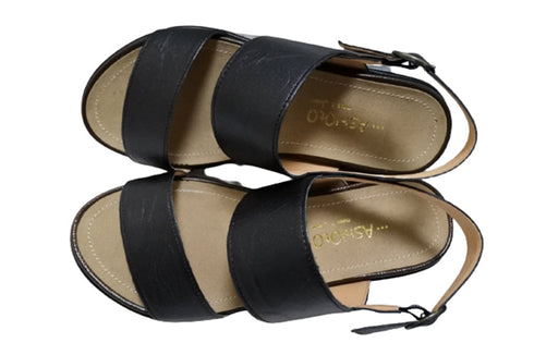 【…AShiOtO A7015 ブラック】本革超軽量サンダル